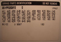 [SS #670: RPO sticker]